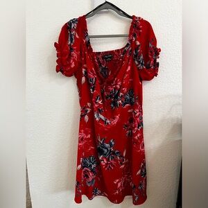 City Chic, Floral Summer Dress, 20, Red/Floral